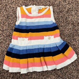 janie and jack knit striped pleated baby dress